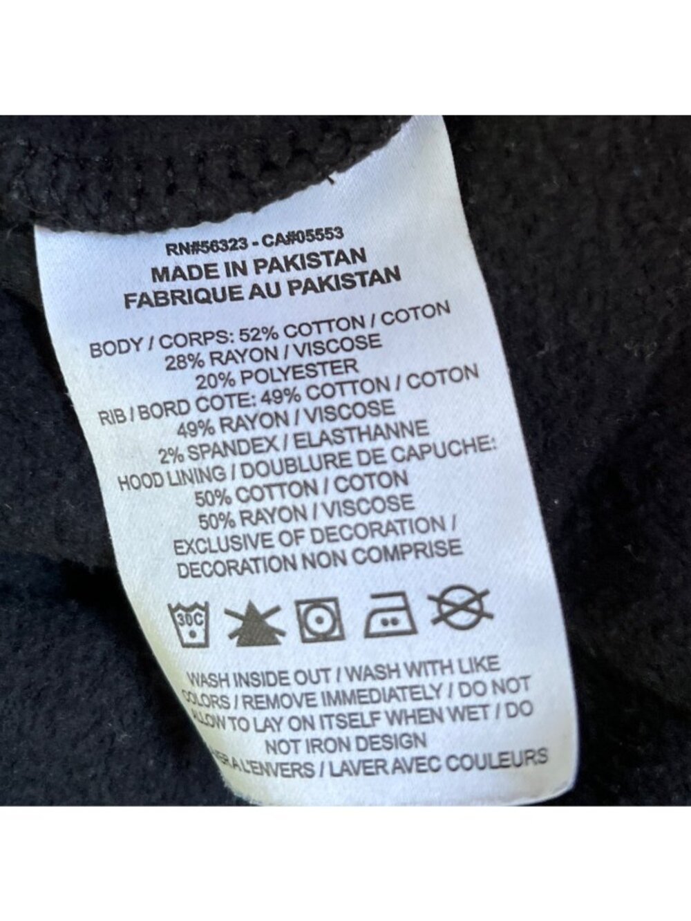 Nike Black Hoodie Sweatshirt L Cotton/Polyester Blend 50e - Picture 6 of 6